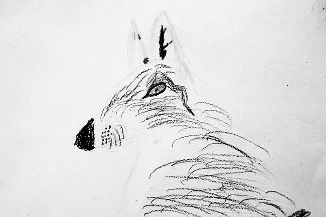 raisa mikhaylova . tanya and her kids. Vanya likes to draw dogs